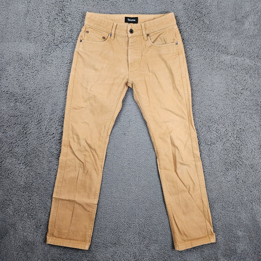 Brixton Grain Pant Mens 28x30 Tan Brown Canvas Straight Leg Chino Workwear Pants
